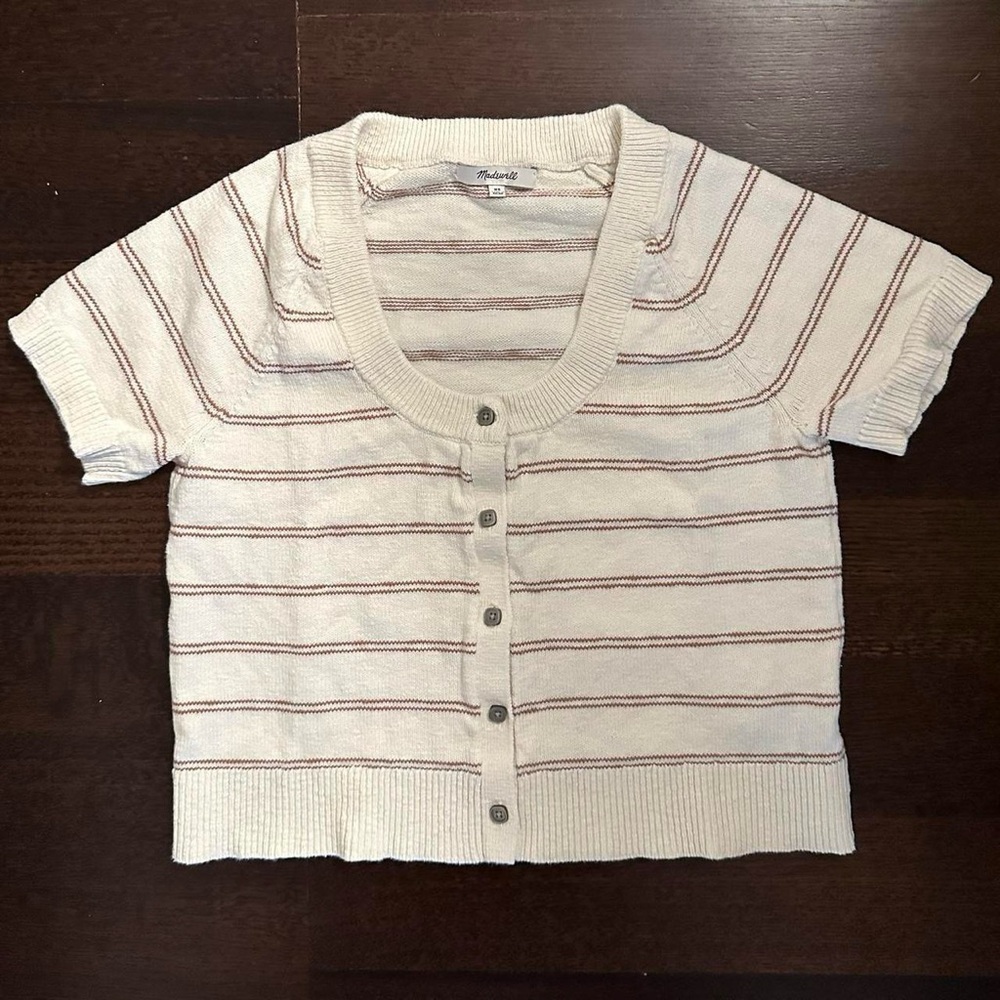 Madewell Scoop Neck Short-Sleeve Cardigan